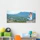 Woman Meditate Mountains Wall Decal
