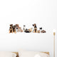 Kitten and Puppy Playing Wall Decal Panoramic Wall Decal