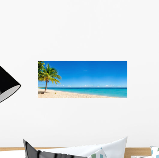 Exotic Beach with Gold Wall Decal
