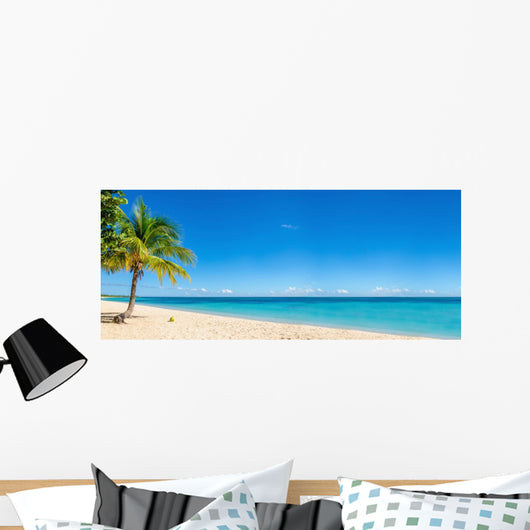 Exotic Beach with Gold Wall Decal