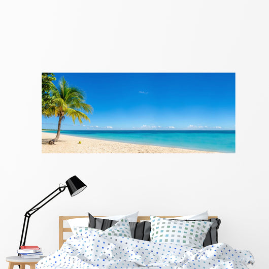Exotic Beach with Gold Wall Decal