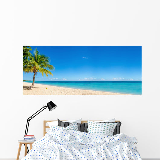 Exotic Beach with Gold Wall Decal