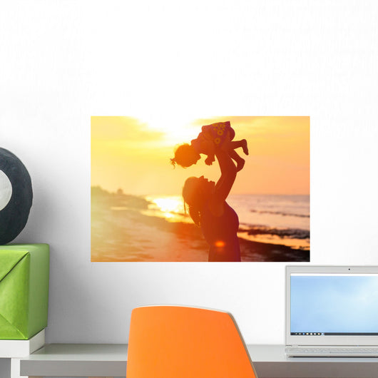 Mother and Little Daughter Wall Decal