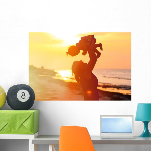 Mother and Little Daughter Wall Decal