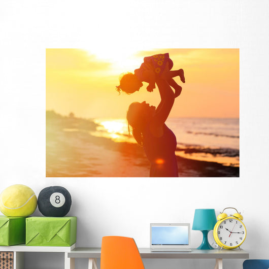 Mother and Little Daughter Wall Decal