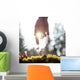 Hand Man above Blue Wall Decal