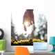 Hand Man above Blue Wall Decal