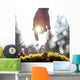 Hand Man above Blue Wall Decal
