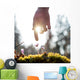 Hand Man above Blue Wall Decal