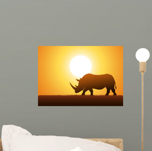 Rhinoceros Silhouette Wall Decal Design 2
