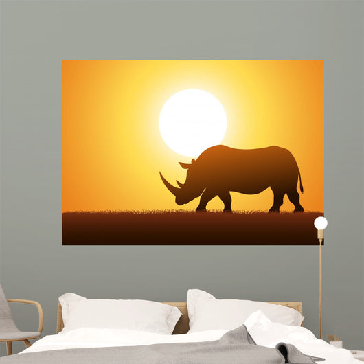 Rhinoceros Silhouette Wall Decal Design 2