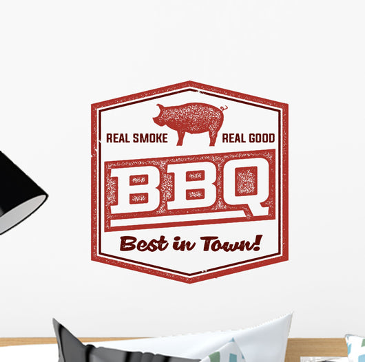 Vintage BBQ Restaurant Sign Wall Decal Design 1