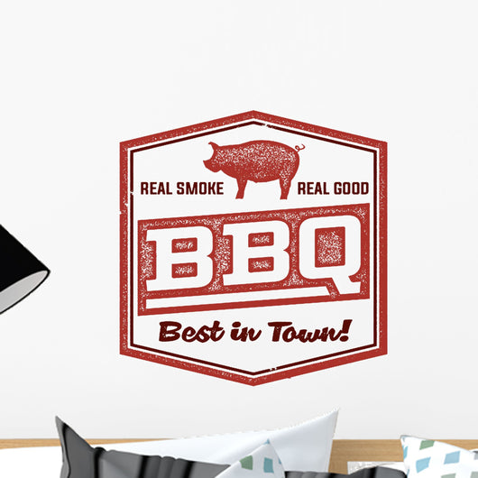 Vintage BBQ Restaurant Sign Wall Decal Design 1