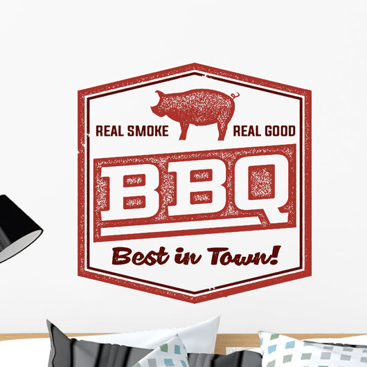 Vintage BBQ Restaurant Sign Wall Decal Design 1