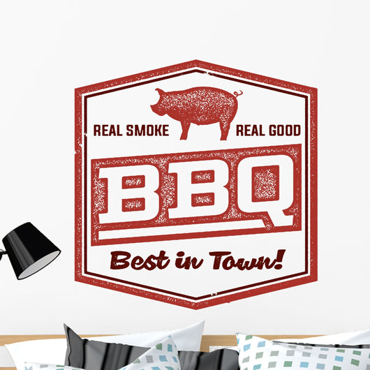 Vintage BBQ Restaurant Sign Wall Decal Design 1