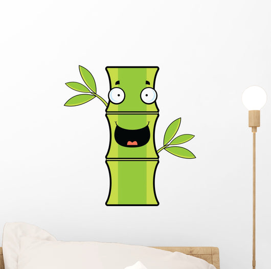 Cartoon Bamboo Happy Wall Decal