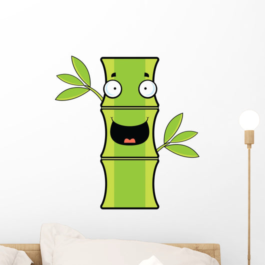 Cartoon Bamboo Happy Wall Decal