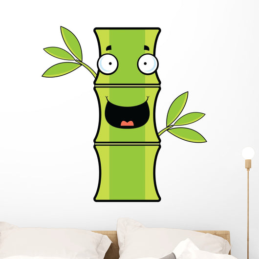 Cartoon Bamboo Happy Wall Decal