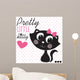 Pretty Little Black Cat Wall Decal