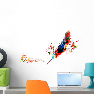 Creative Writing Concept Wall Decal Design 2 shown on a wall