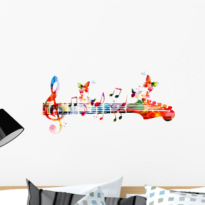 Colorful Music Design with Wall Decal Design 2 shown on a wall
