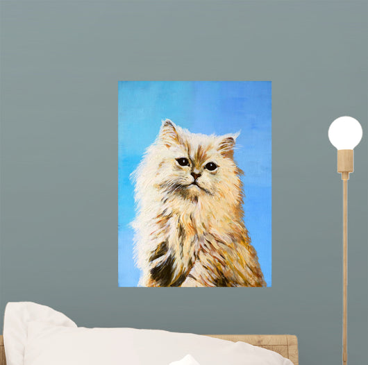 Oil Painting Drawing Cat Wall Decal