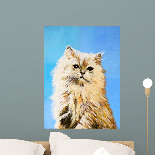 Oil Painting Drawing Cat Wall Decal