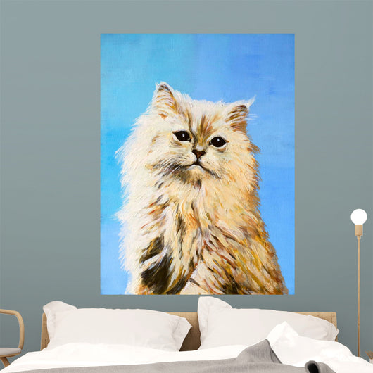 Oil Painting Drawing Cat Wall Decal