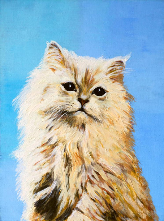 Oil Painting Drawing Cat Wall Decal