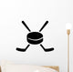 Hockey Puck and Sticks Wall Decal