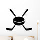 Hockey Puck and Sticks Wall Decal