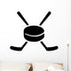 Hockey Puck and Sticks Wall Decal