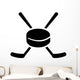 Hockey Puck and Sticks Wall Decal