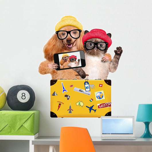 Dog with Cat Taking Wall Decal