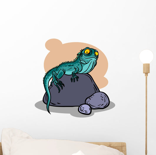 Funny Cartoon Lizard Vector Wall Decal
