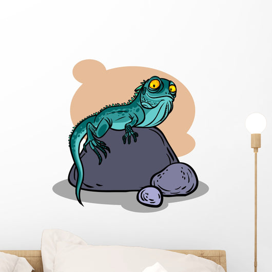 Funny Cartoon Lizard Vector Wall Decal