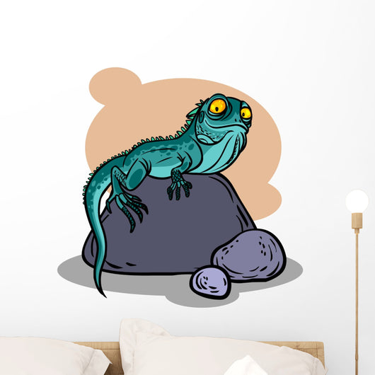 Funny Cartoon Lizard Vector Wall Decal