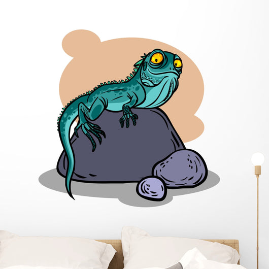 Funny Cartoon Lizard Vector Wall Decal