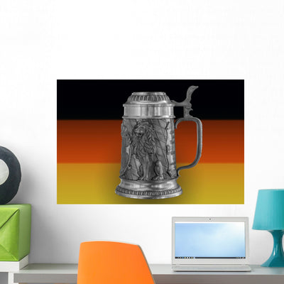 Beer Mug Flag Germany Wall Decal shown on a wall