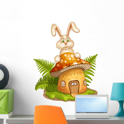 House for Gnome Made Wall Decal shown on a wall