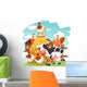 Barnyard Cow and Chickens Wall Decal