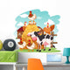 Barnyard Cow and Chickens Wall Decal