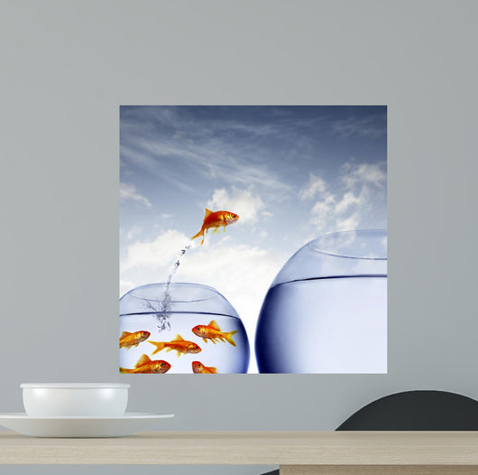 Goldfish Jumping out Water Wall Decal