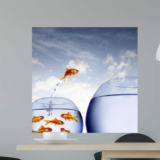 Goldfish Jumping out Water Wall Decal