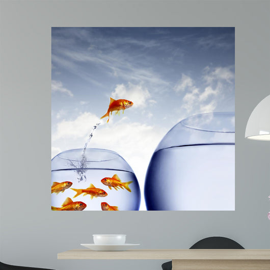 Goldfish Jumping out Water Wall Decal