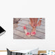 Girl Putting Coral Sandals Wall Decal