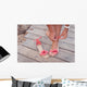 Girl Putting Coral Sandals Wall Decal