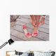 Girl Putting Coral Sandals Wall Decal