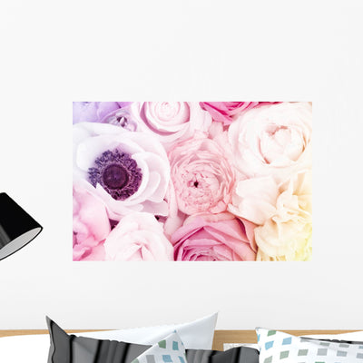 Amazing Flower Bouquet up Wall Decal shown on a wall
