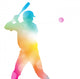 Abstract Baseball Player Beautiful Wall Decal